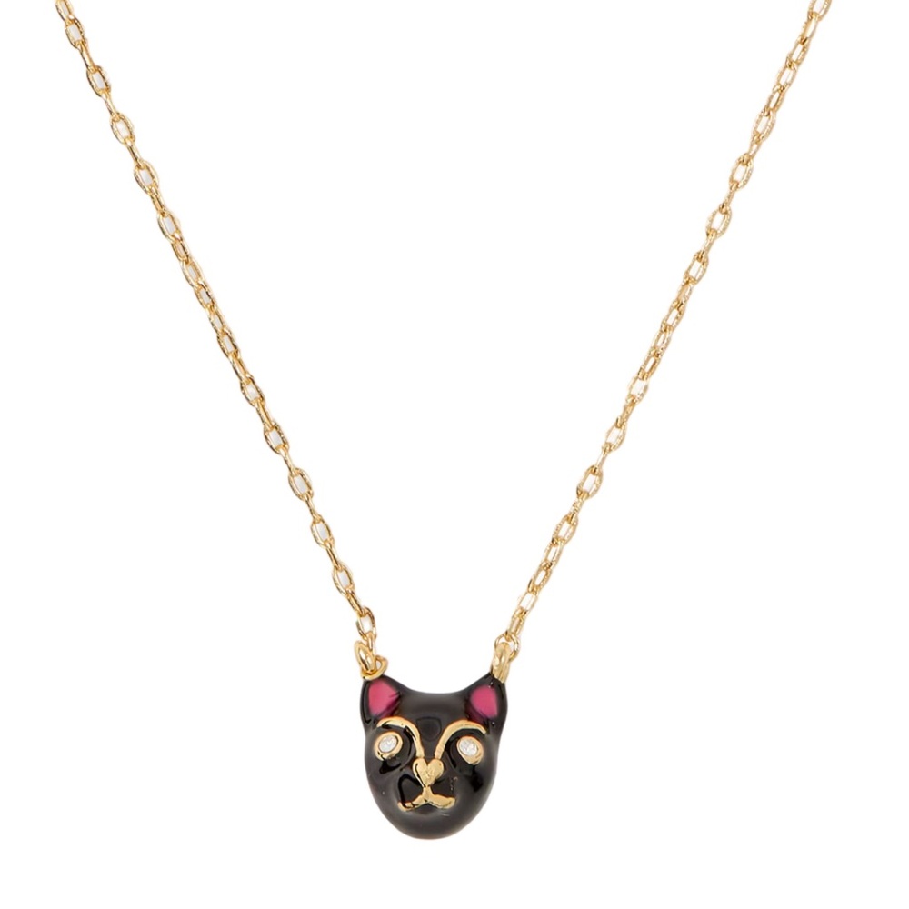KATE SPADE • Black House Cat Mini Pendant Necklace - Picture 1 of 4
